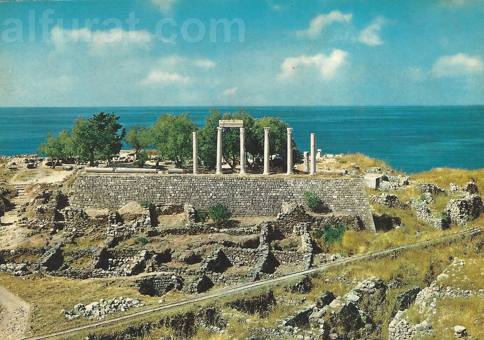 Byblos -Greto Roman Riuns as Seen from the Castle  987  - 176 جبيل