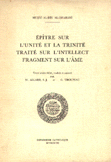 Epitre sur L'unité et La Trinité traité sur L'intellect Fragment sur L'‏âme