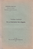 catalogue analytique de la description de legypte وصف مصر