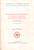 La Formation Historique Du Liban Politique Et Constitutionnel