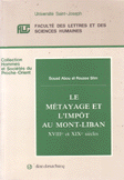 Le Metayage Et L'Impot Au Mont-Liban