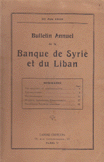 Bulletin Anuel de la banque de syrie et du liban