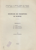 Inventaire des inscriptions de palmyre