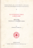 La Constitution Libanaise Origines Textes Et Commentaires