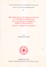 Recherches Hydrologiques et hydrochimiques Sur Quelques Karsts Mediterraneens Liban Syrie et Maroc 1/2