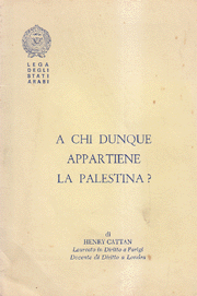 A Chi Dunque Appartiene La Palestina