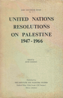 United Nations Resolutions on Palestine 1947 - 1966