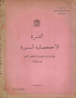 النشرة الإحصائية السنوية لوزارة الشؤون الإجتماعية والعمل لعام 1965