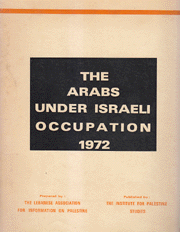 The Arabs Under Israeli Occupation 1972