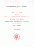 Materiaux Pour un Corpus Inscriptionum Arabicarum 1