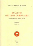 Bulletin d'etudes Orientales tome 44 XLIV Anne 1992