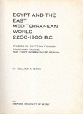 Egypt and the east mediterranean world 2200 - 1900 B.C.