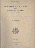 A Supplewment of the Topographical Catalogue of the private tombs of thebes with some notes on the necropolis from 1913