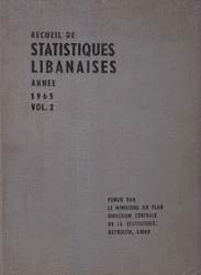 Recueil De Statistiques Libanaises 1965 Vol.2