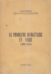 Le Probleme Budgetaire En Syrie 1920 - 1939