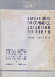 Statistiques Du Commerce Exterieur Du Liban Annes 1960 a 1963
