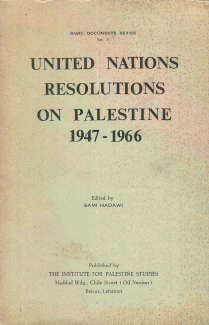 United Nations Resolutions on Palestine 1947 - 1966