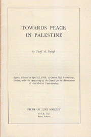 Towards Peace In Palestine